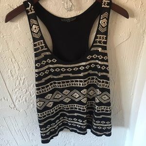 Sequined Gold Tank Top